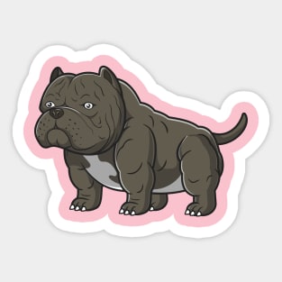 Cute Bulldog Muscular Cartoon Sticker